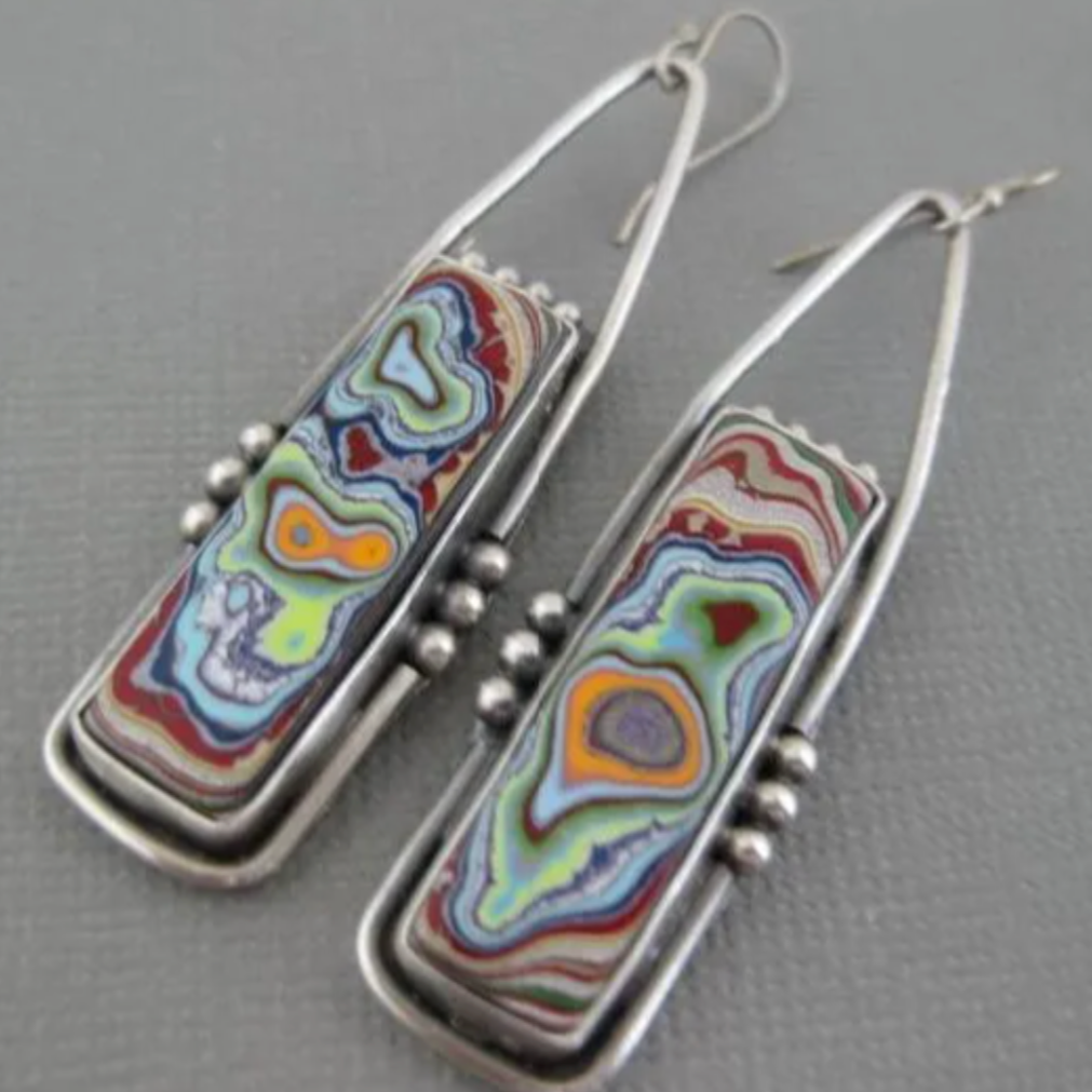 Rectangular Chromatic Earrings