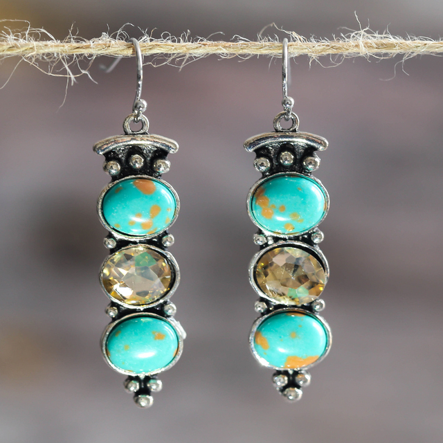 Natural Turquoise Stone Earrings