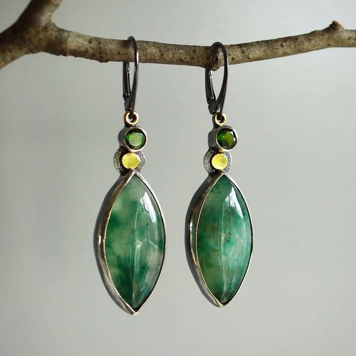 Green Stone Earrings