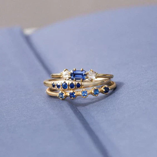 Layered Blue Zirconia Ring