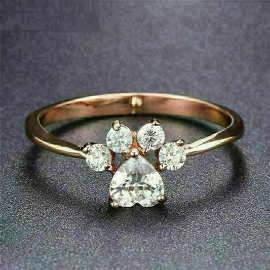 Zirconia Paw Ring