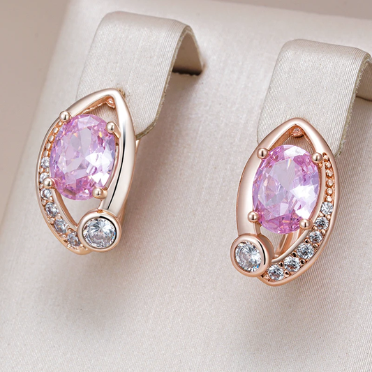 Pink Glass Earrings