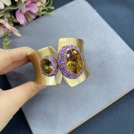 Open Purple Glass Ring