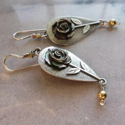 Silver Rose Earrings