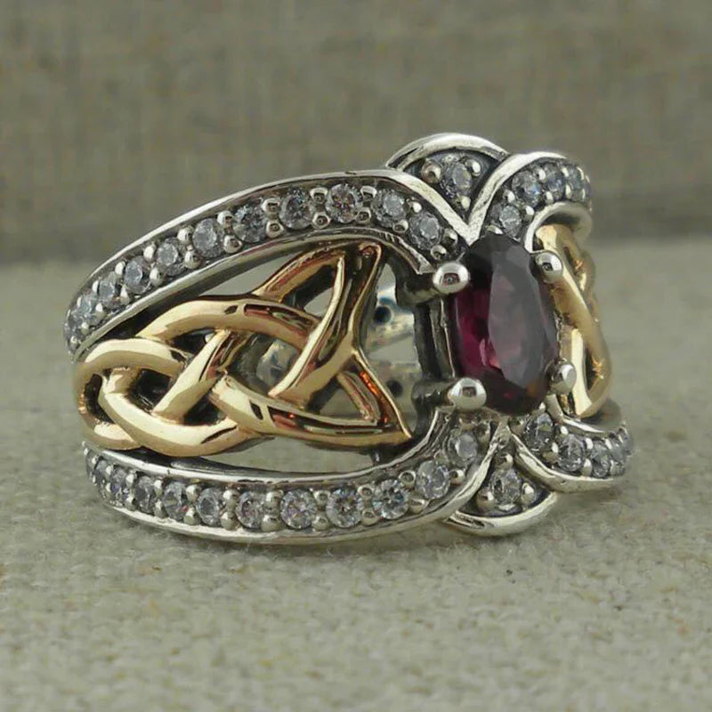 Silver & Gold Zirconia Ring