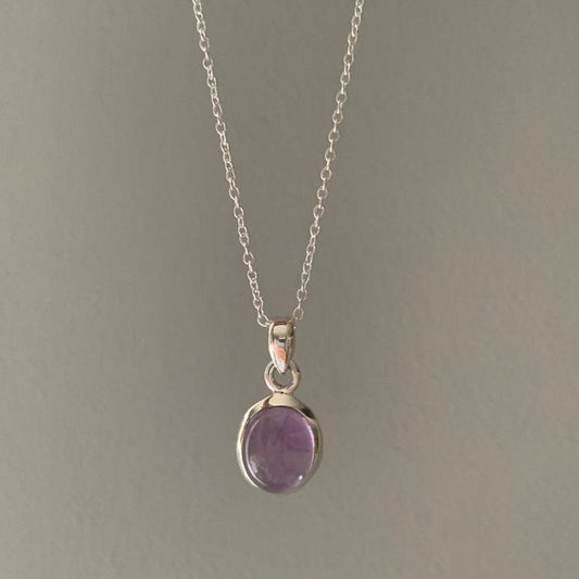Violet Rounded Stone Necklace