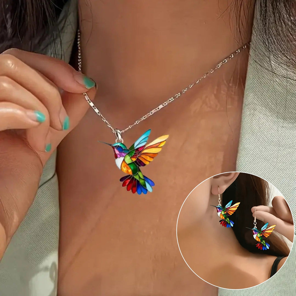 Hummingbird Necklace With Bonus Earrings – Limited Time Offer