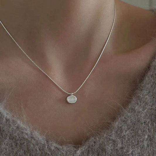 Classic Solitaire Pendant Necklace in Silver