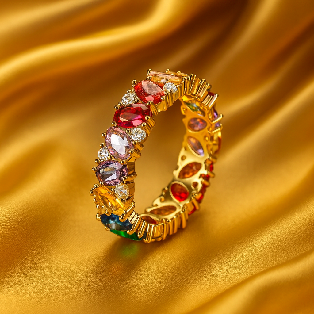 Multicolor Zircon Ring