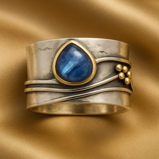 Luxe Blue Sapphire Silver Ring
