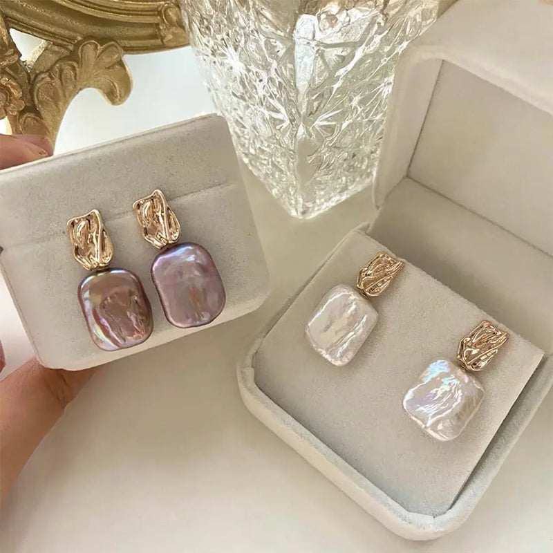 Baroque Pearl Earrings in Gold