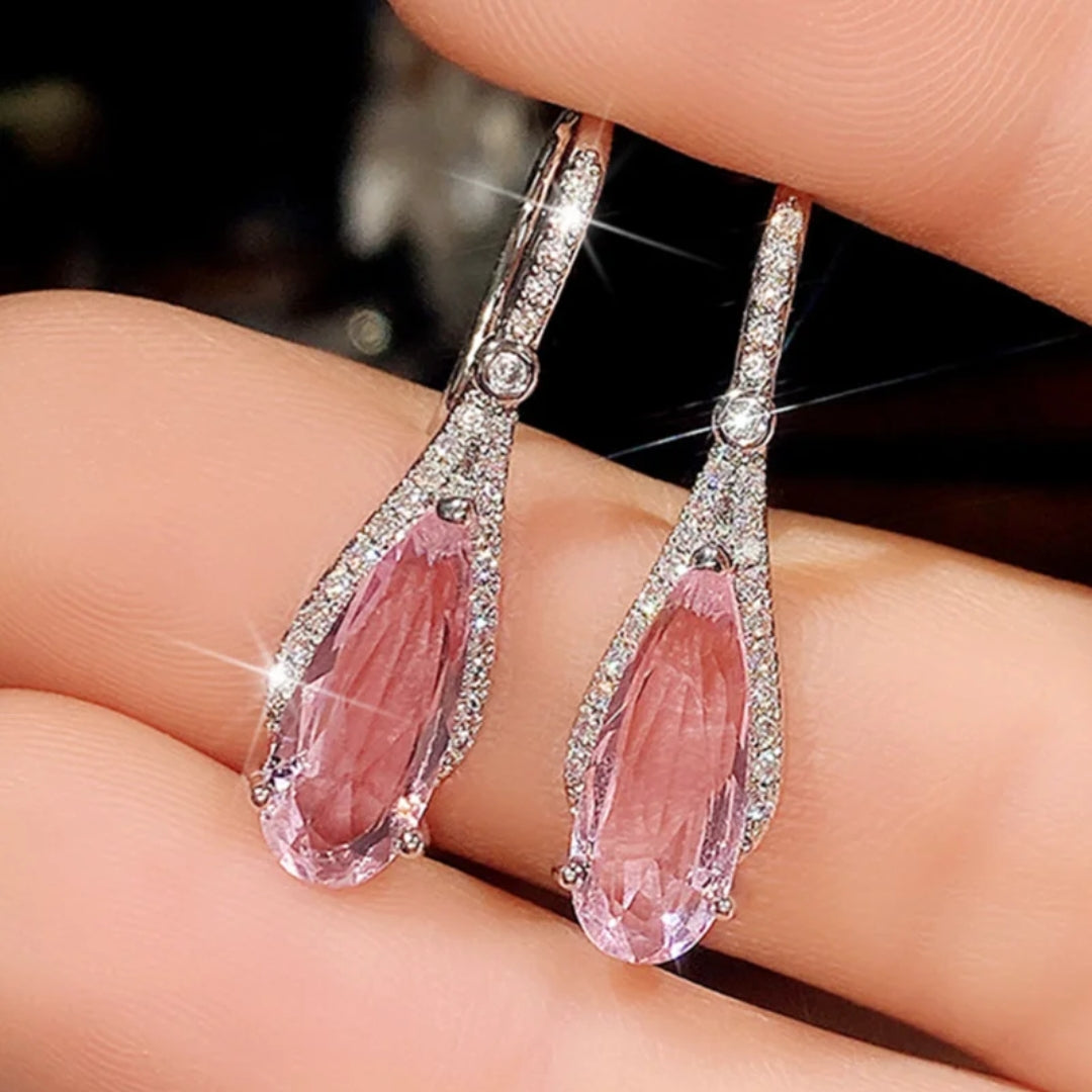 Crystal Red Drop Earrings