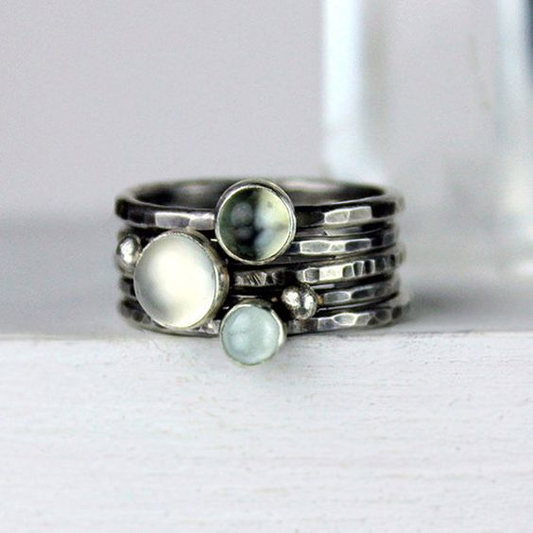 Moonstones Silver Ring