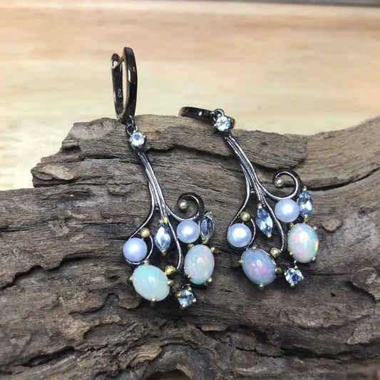 Blue Cosmic Stone Earrings