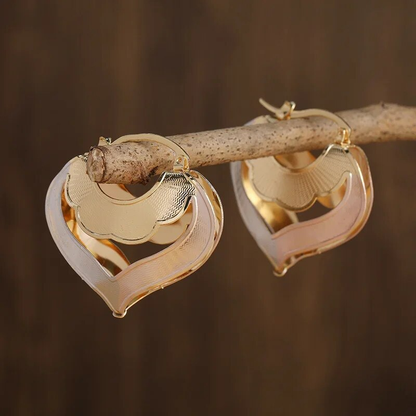 Golden Heart Etnic Earrings