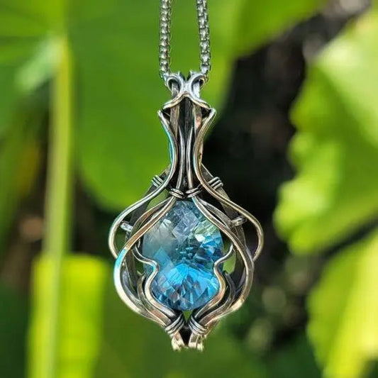 Blue Necklace in Silver