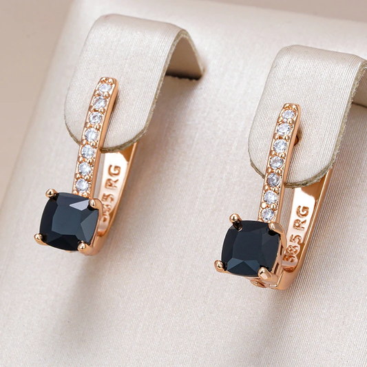 Black Square Earrings