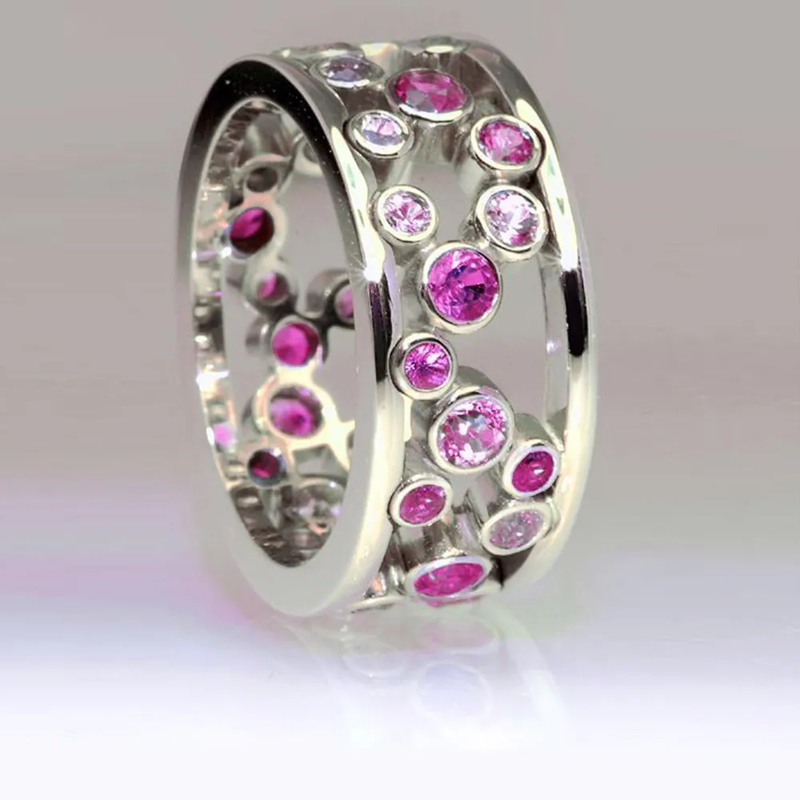 Inlaid Zirconia Silver Ring
