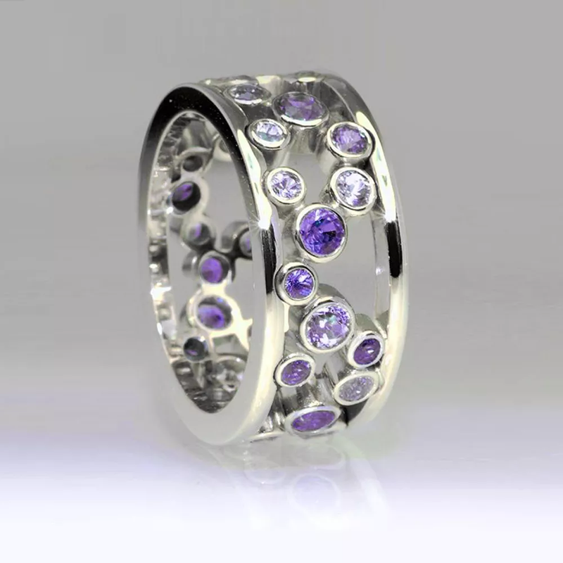Inlaid Zirconia Silver Ring