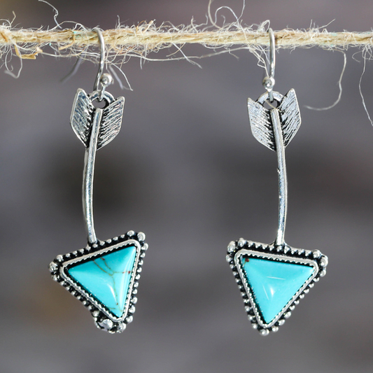 Blue Stone Arrow Earrings