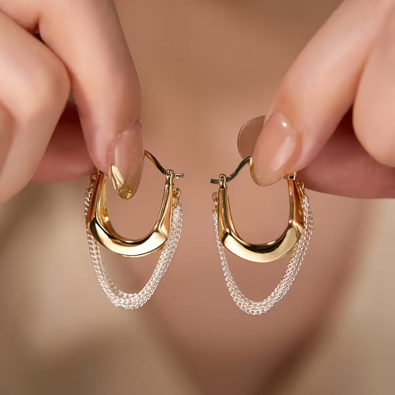 Golden Drop Clip-on Earrings