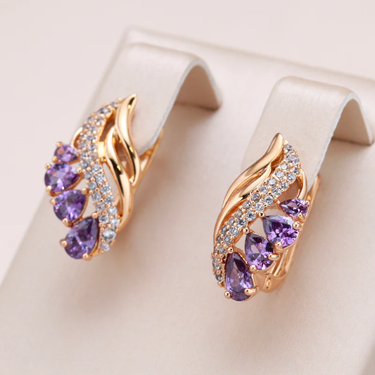 Purple Zirconia Earrings