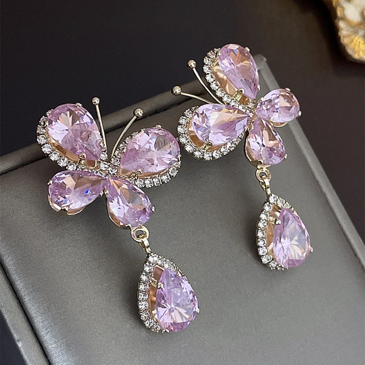 Pink Daisy Dangling Earrings