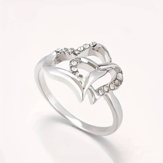 Knotted Love Zirconia Silver Ring