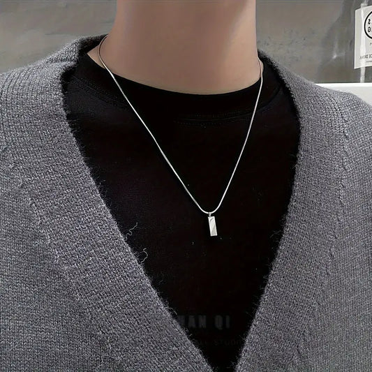 Stainless Steel Snake Bone Pendant Necklace