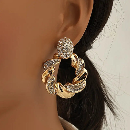 Braided Bright Golden Earrings