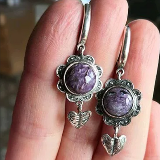Earrings With Purple Stones