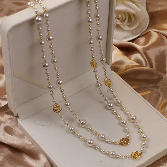 Gold Pearl Necklace