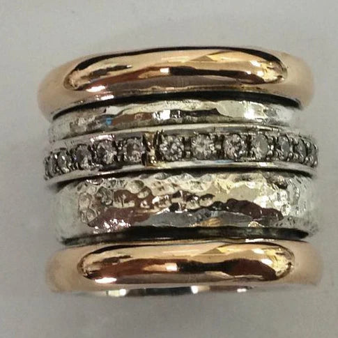 Thick Ring in Gold and Silver
