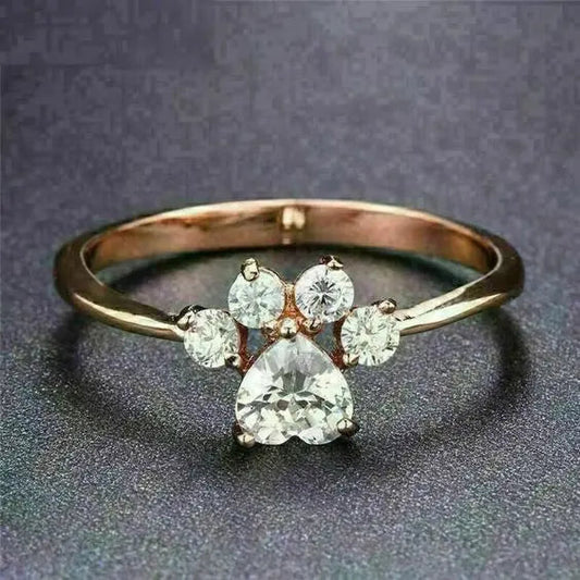 Zirconia Paw Ring