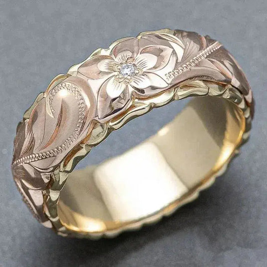 Rose Flower Gold Ring